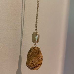 Fashion jewelry necklace with faux stone. Talbots.